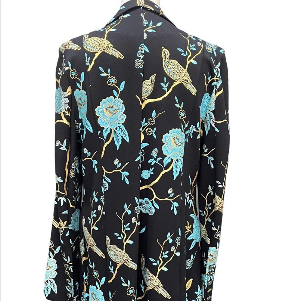 SOFT SURROUNDINGS Metallic black jacket with gold & blue floral print - Picture 7 of 8